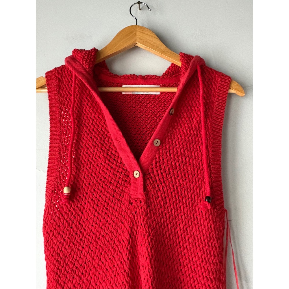 Free People Beach Ainsley Red Sweater Mini Tunic Dress Size Small - Picture 5 of 7